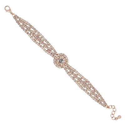Rose gold diamante circle statement bracelet